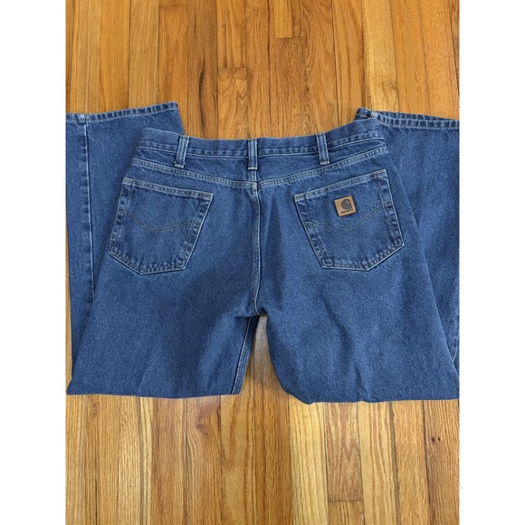 Carhartt Jeans Mens 36x30 Blue Denim Relaxed Fit 5 Pocket Workwear Classic B460 - Picture 1 of 11